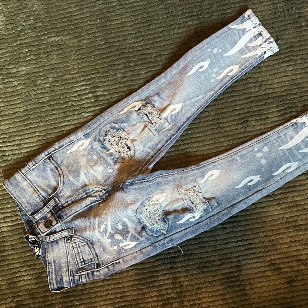 Stylish Kids' Blue Jeans with Distressed Details